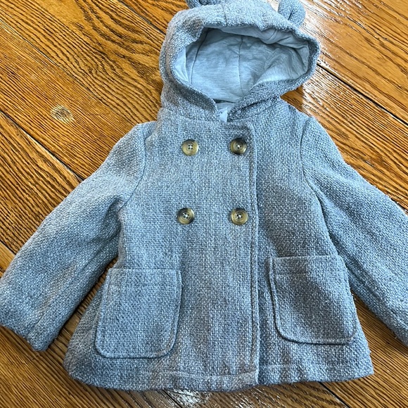 Carter's Other - Carter’s gray hooded coat.  Zips and buttons, size 18 months.
